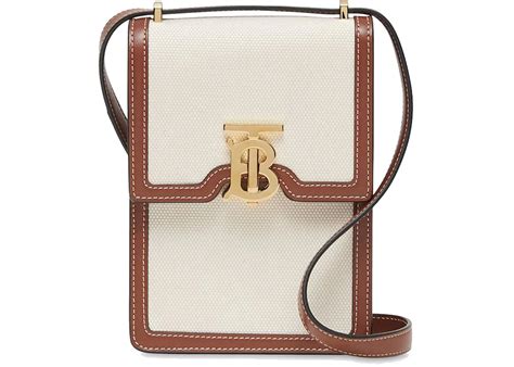 Burberry Robin Mini Bag White/Tan in Leather with Gold